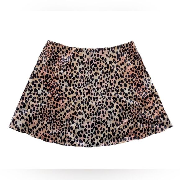 Princess Polly Satin Leopard Mini Skirt US 10 - Picture 1 of 5
